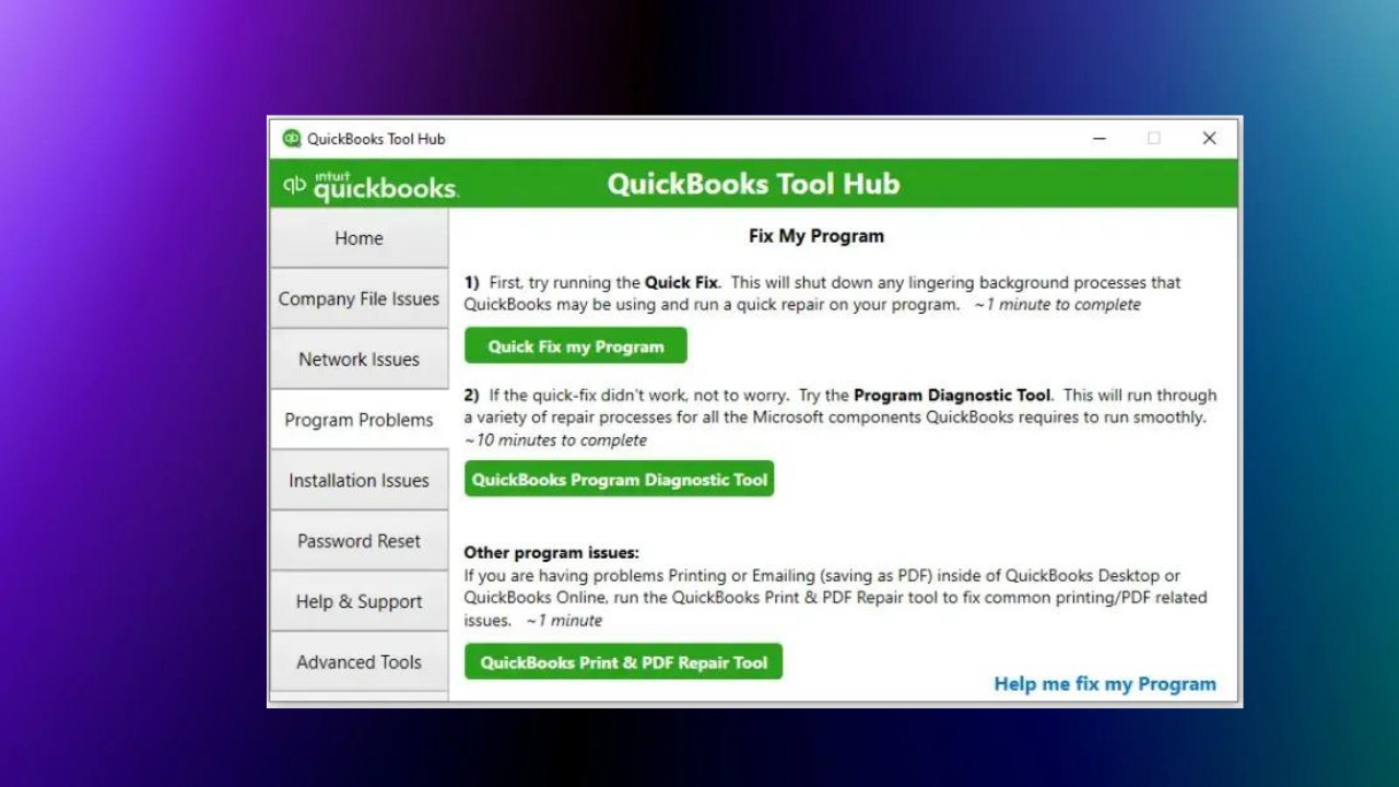 QuickBooks Tool Hub Screnshot 3