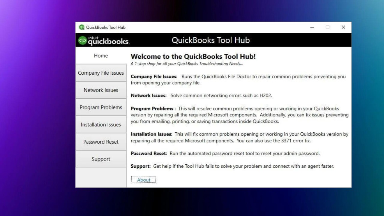 QuickBooks Tool HubScreenshot 1